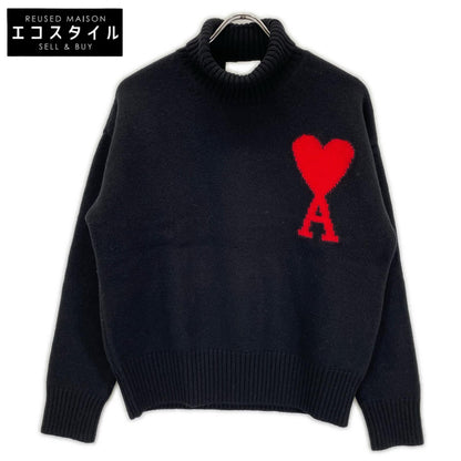 AMI PARIS アミパリス ブラック ロゴ ハイネックニット トップス