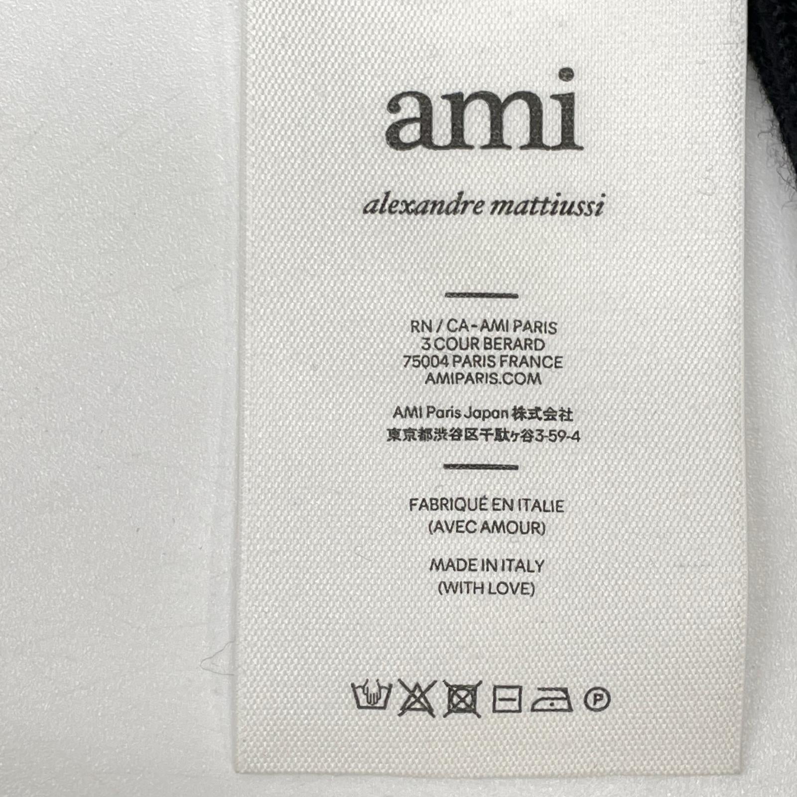 AMI PARIS アミパリス ブラック ロゴ ハイネックニット トップス