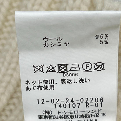 MACPHEE マカフィー アイボリー ラムカシミヤスクエアパターン ビルドネックプルオーバー トップス