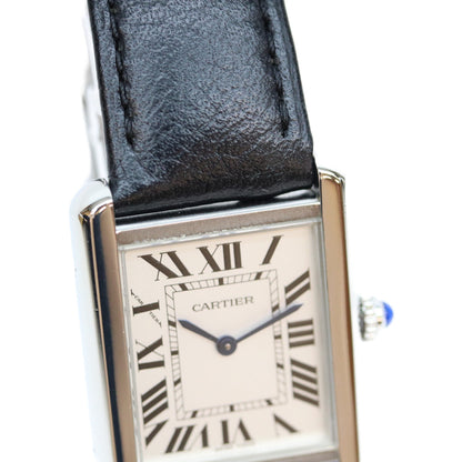 Cartier カルティエ 19年 WSTA0030 タンクソロSM シルバー文字盤 クォーツ時計 腕時計