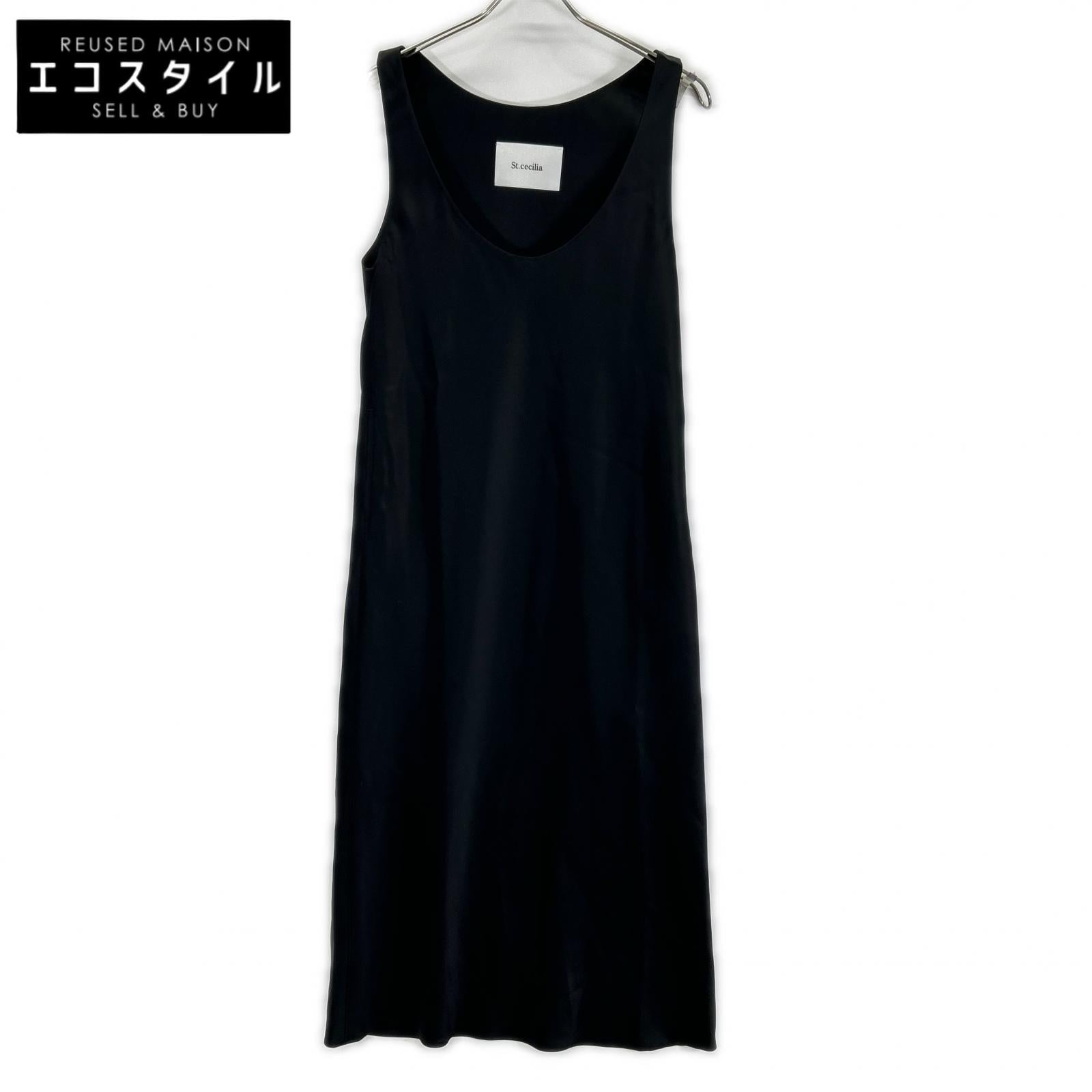 ST.cecilia セントセシリア STA25A00706 ブラック サテンワンピース ワンピース