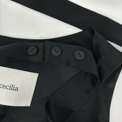 ST.cecilia セントセシリア STA25A00706 ブラック サテンワンピース ワンピース