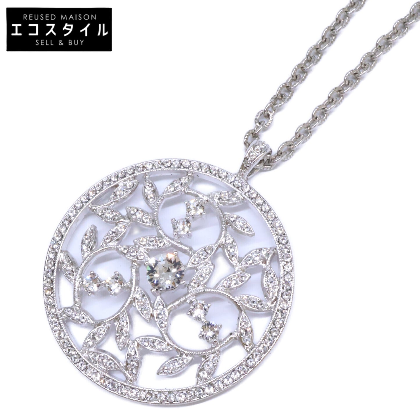 FOXEY フォクシー 【美品】CRYSTAL MOON NECKLACE ラインストーン ネックレス