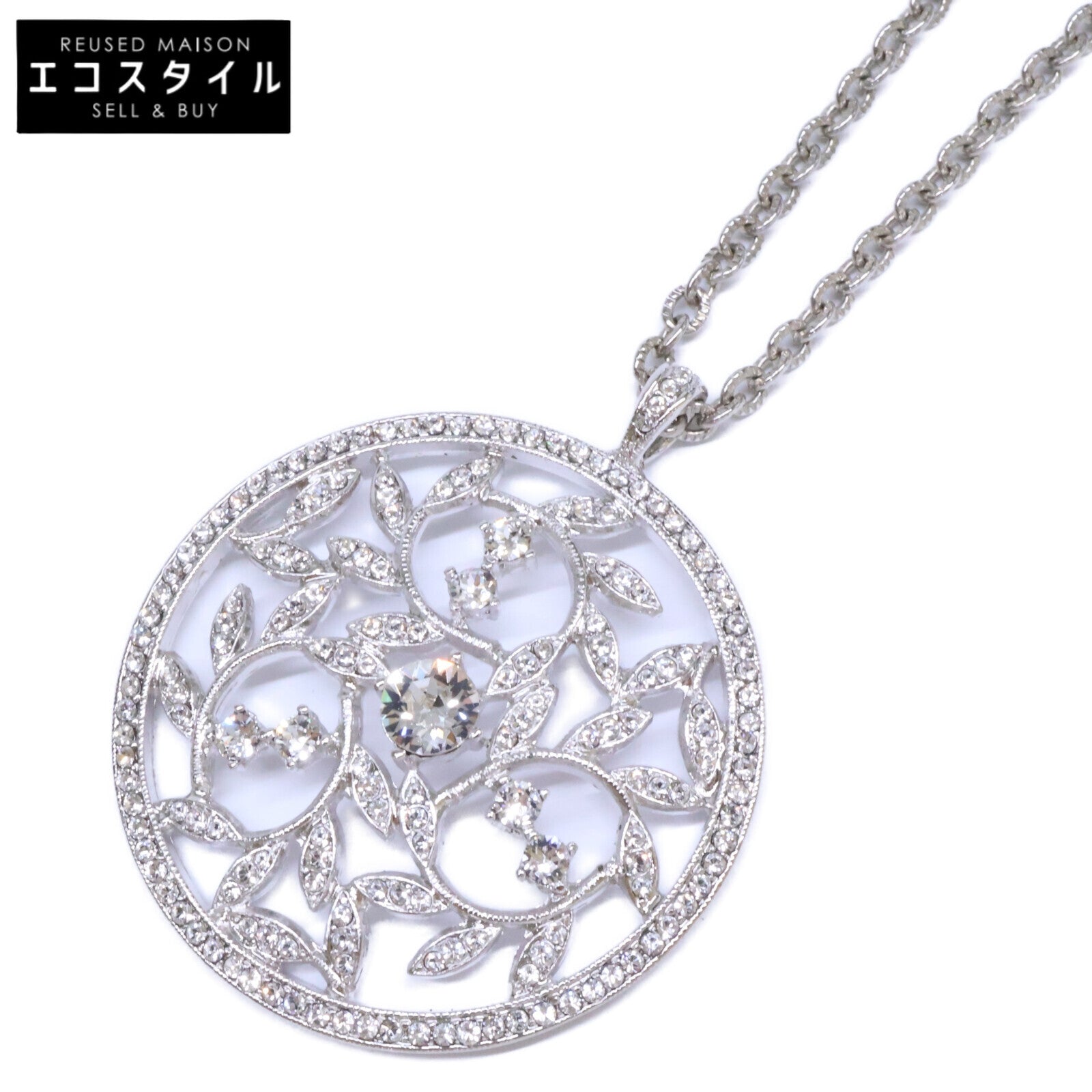 FOXEY フォクシー 【美品】CRYSTAL MOON NECKLACE ラインストーン ネックレス