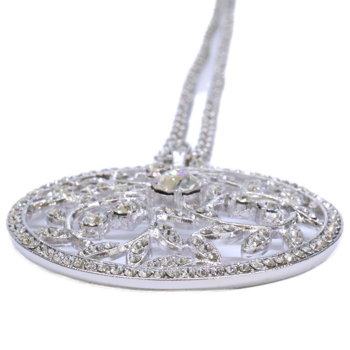FOXEY フォクシー 【美品】CRYSTAL MOON NECKLACE ラインストーン ネックレス