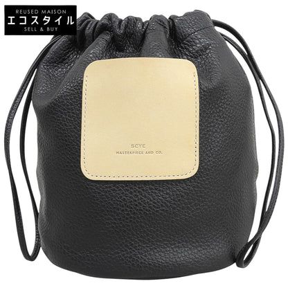 sai PARIS サイ 美品 ドローストリング バッグ ハンドバッグ レディース シュリンクレザー ブラック ハンドバッグ