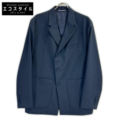 DIOR ディオール 113C278A5465 ネイビー グレンチェック ブローチ付き テーラードジャケット ジャケット
