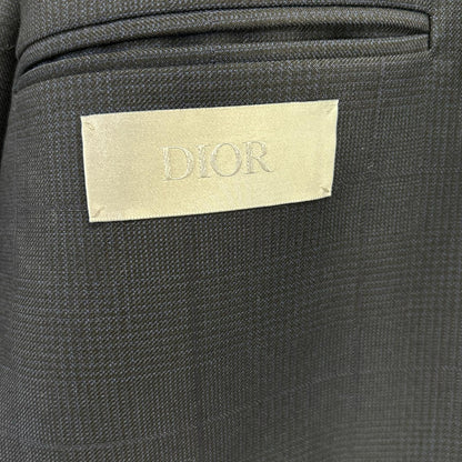 DIOR ディオール 113C278A5465 ネイビー グレンチェック ブローチ付き テーラードジャケット ジャケット