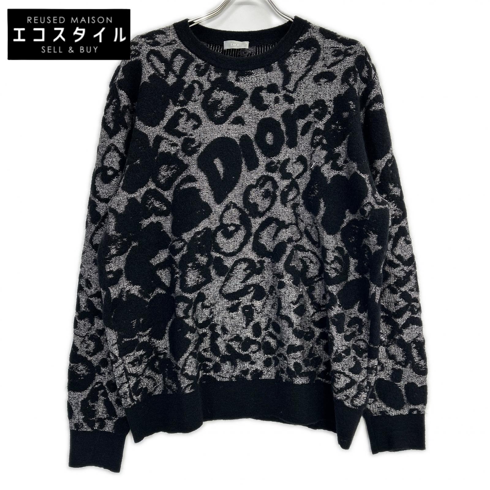 DIOR ディオール 933M644AT974 ブラック ジャガードロゴ オーバーサイズニット トップス
