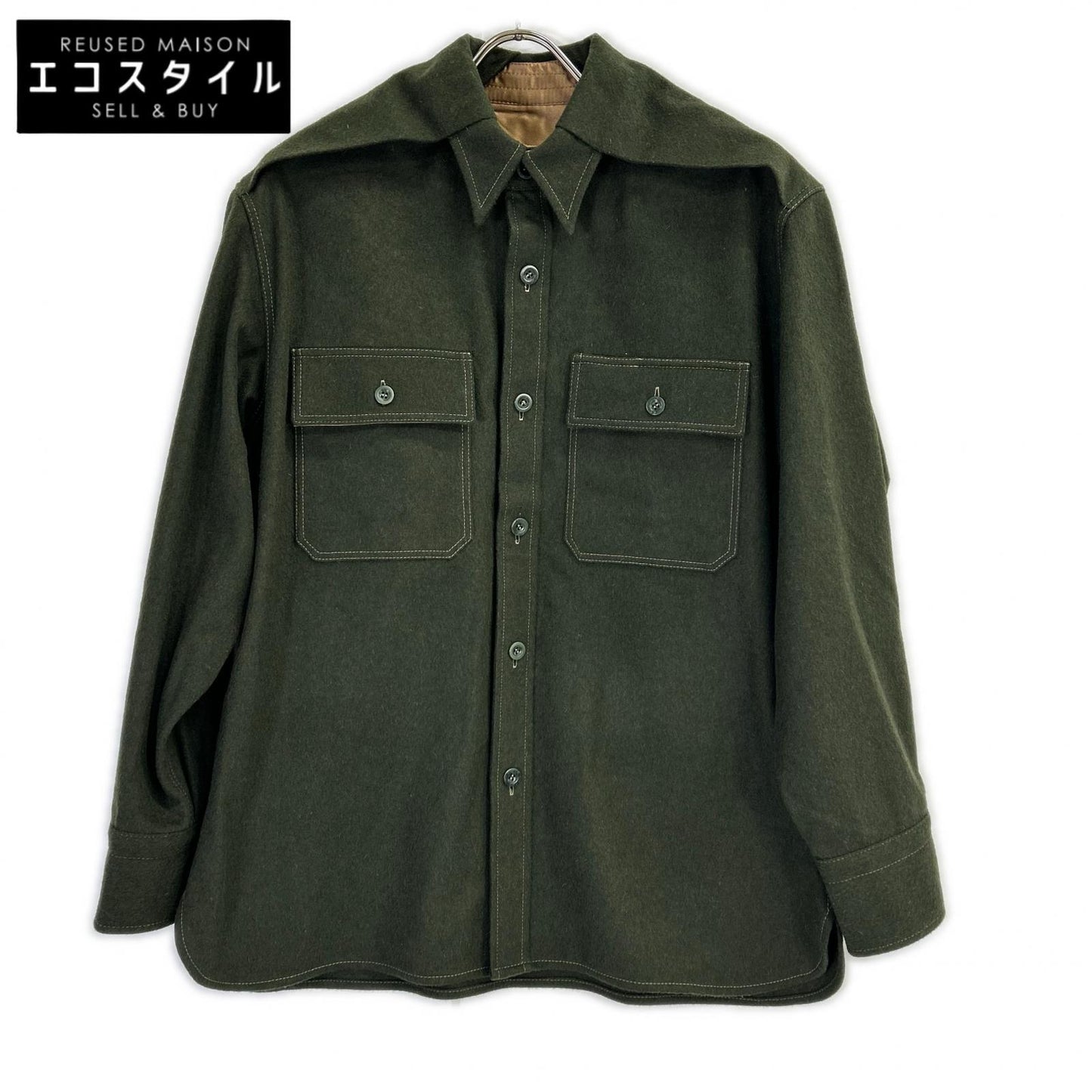 Maison margiela メゾンマルジェラ 22年製 S30DL0495 カーキ ウール オーバーシャツ トップス