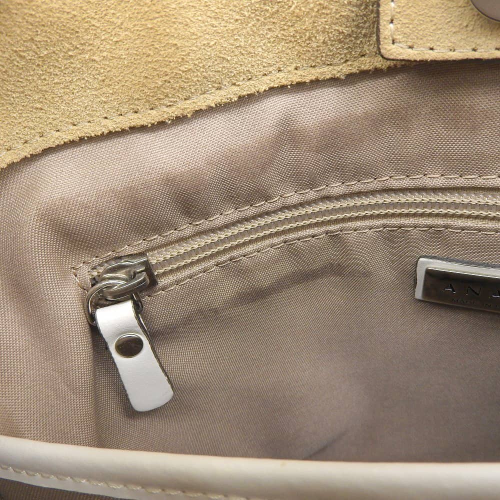 ANAYI アナイ 美品 レザー カットワーク ミニショルダーバッグ レディース 白 ホワイト ショルダーバッグ
