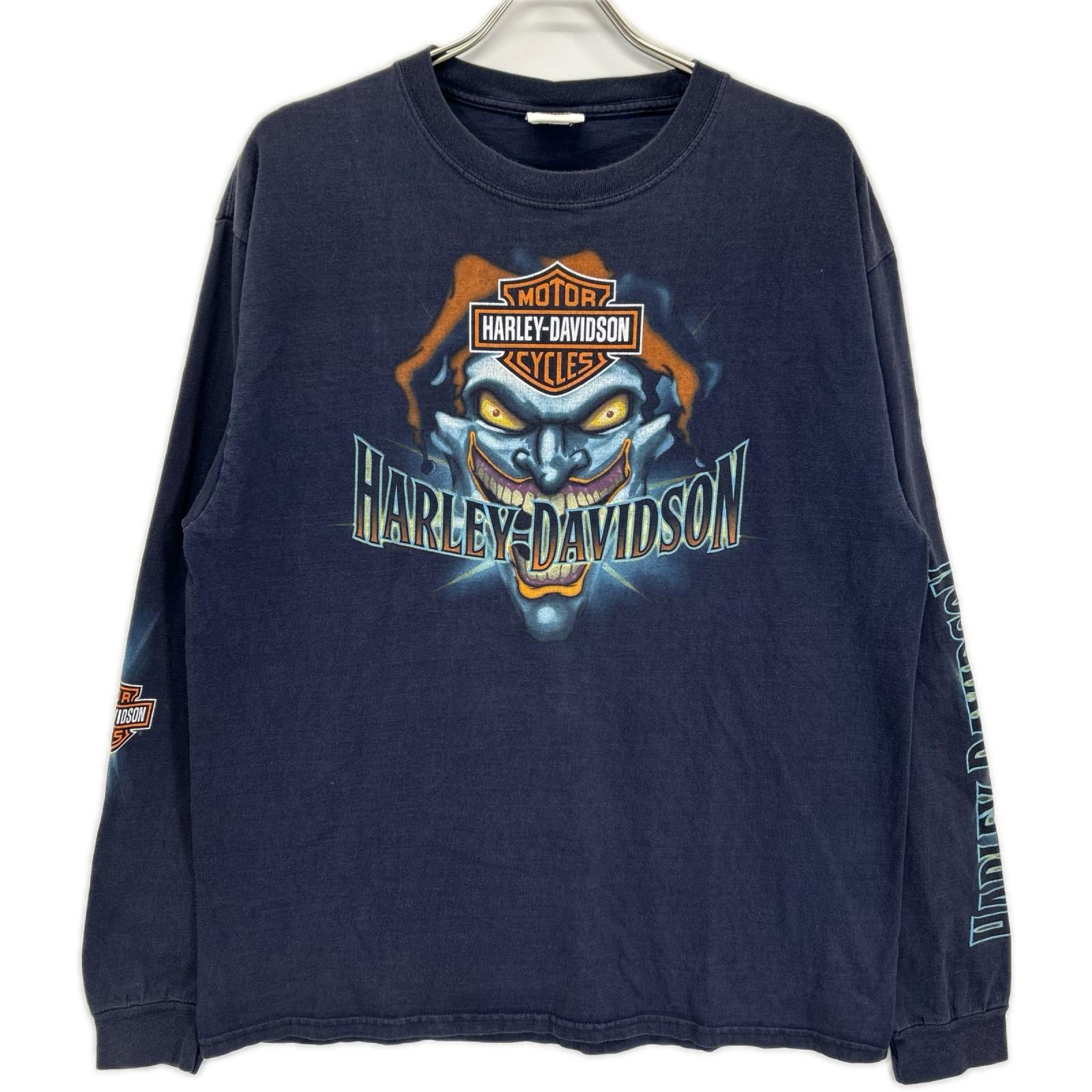 HARLEY DAVIDSON ハーレーダビッドソン ×Haens BEEFY ネイビー 長袖 ジョーカーTシャツ トップス
