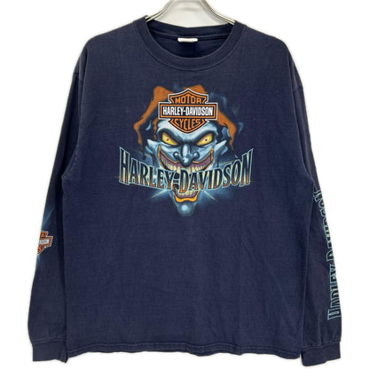 HARLEY DAVIDSON ハーレーダビッドソン ×Haens BEEFY ネイビー 長袖 ジョーカーTシャツ トップス