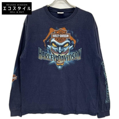 HARLEY DAVIDSON ハーレーダビッドソン ×Haens BEEFY ネイビー 長袖 ジョーカーTシャツ トップス