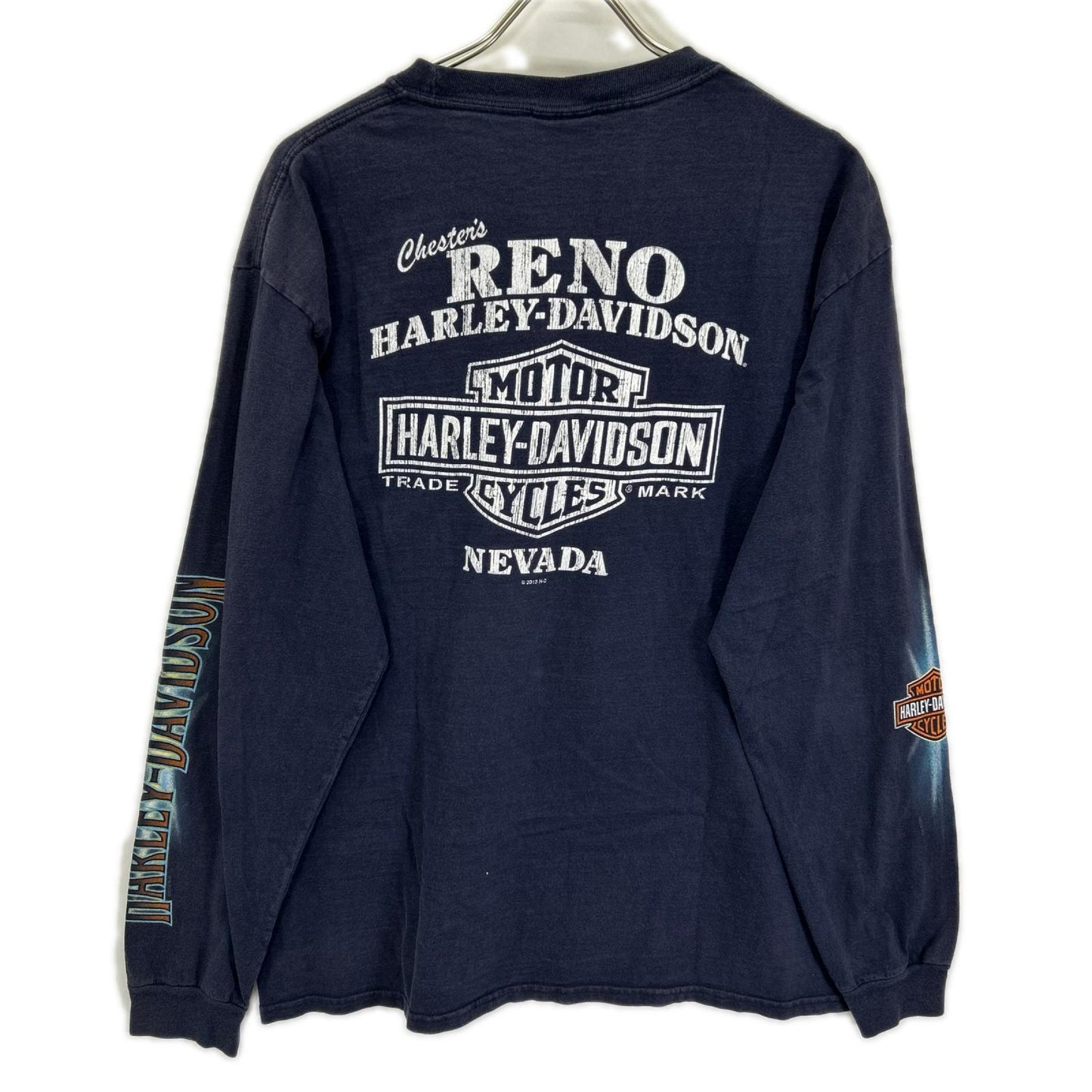 HARLEY DAVIDSON ハーレーダビッドソン ×Haens BEEFY ネイビー 長袖 ジョーカーTシャツ トップス
