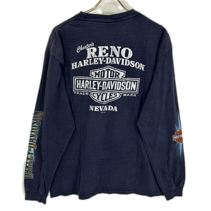 HARLEY DAVIDSON ハーレーダビッドソン ×Haens BEEFY ネイビー 長袖 ジョーカーTシャツ トップス