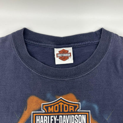HARLEY DAVIDSON ハーレーダビッドソン ×Haens BEEFY ネイビー 長袖 ジョーカーTシャツ トップス