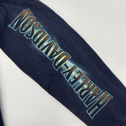 HARLEY DAVIDSON ハーレーダビッドソン ×Haens BEEFY ネイビー 長袖 ジョーカーTシャツ トップス