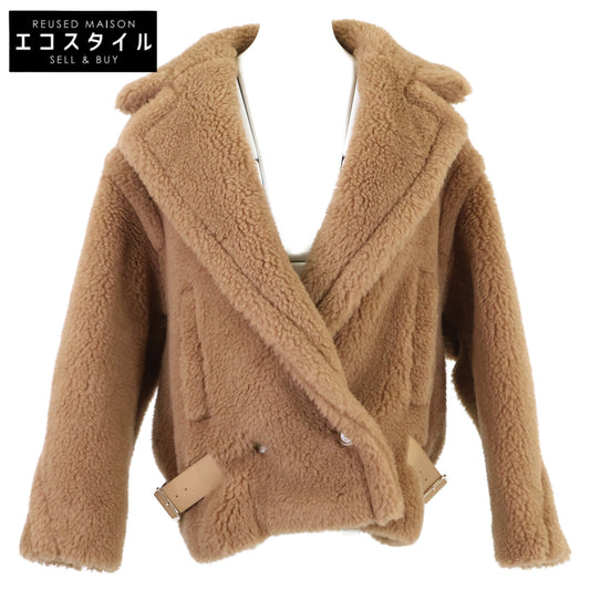 Max Mara マックスマーラ 【新品/国内正規】23108608336 テディベア キャメルｘシルク サイドベルト ショート コート