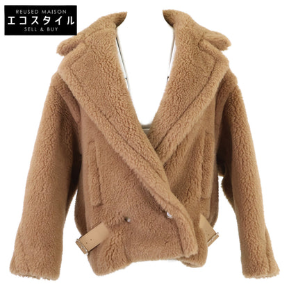 Max Mara Max Mara New / Officially Sold in Japan 23108608336 Teddy Bear Camel x Silk Side-Belt Short Coat