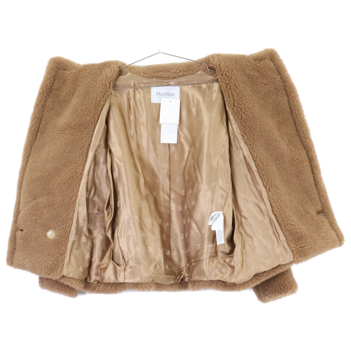 Max Mara Max Mara New / Officially Sold in Japan 23108608336 Teddy Bear Camel x Silk Side-Belt Short Coat