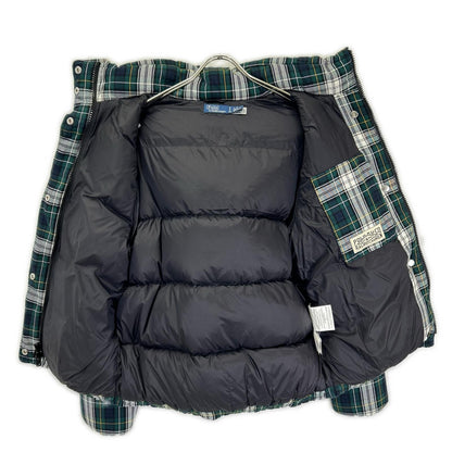 POLObyRalphLauren ポロラルフローレン グリーン チェック柄 フード付き キルテッド ダウンジャケット ジャケット