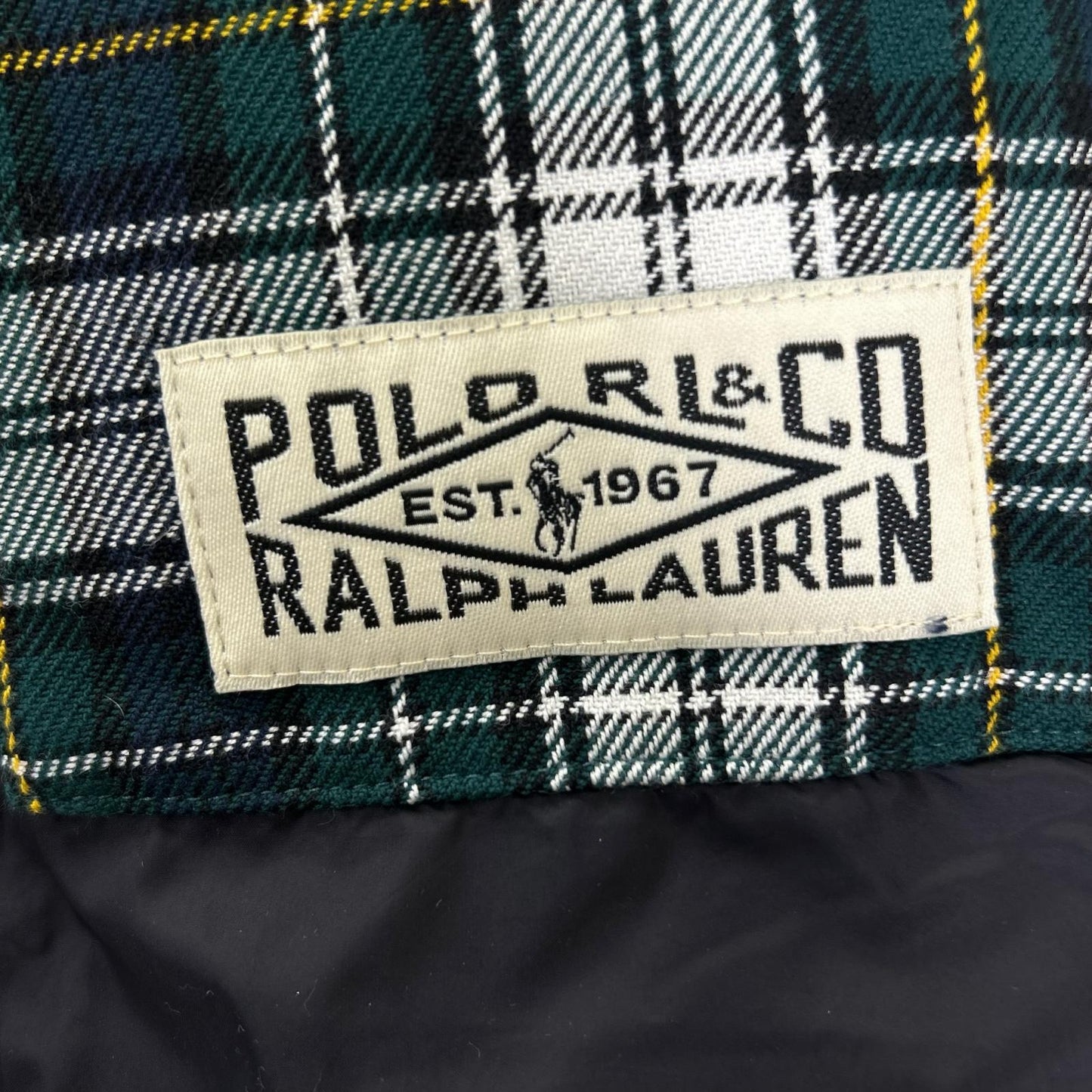 POLObyRalphLauren ポロラルフローレン グリーン チェック柄 フード付き キルテッド ダウンジャケット ジャケット