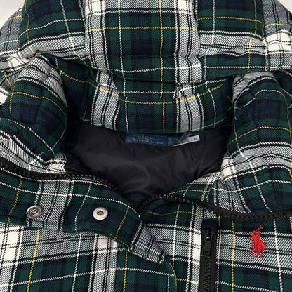POLObyRalphLauren ポロラルフローレン グリーン チェック柄 フード付き キルテッド ダウンジャケット ジャケット
