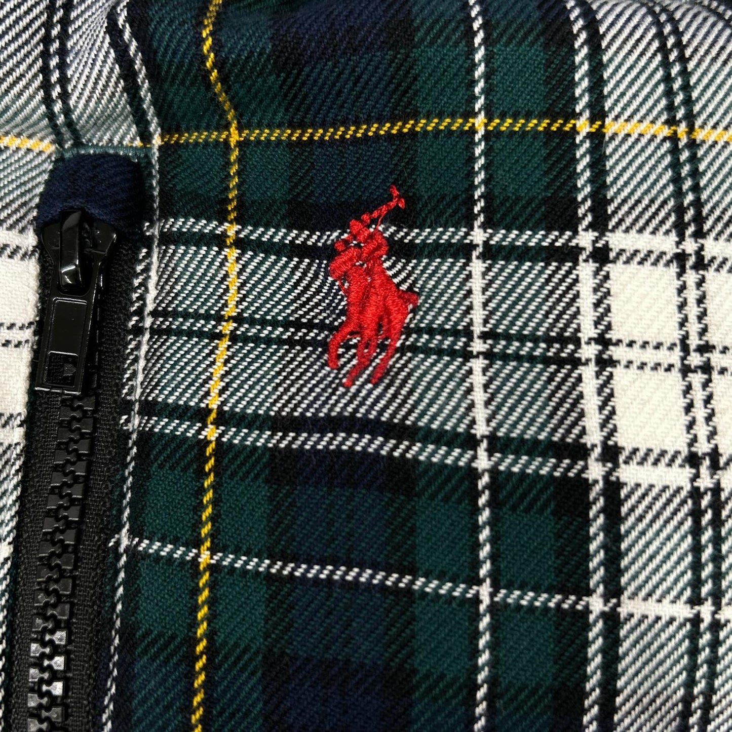 POLObyRalphLauren ポロラルフローレン グリーン チェック柄 フード付き キルテッド ダウンジャケット ジャケット
