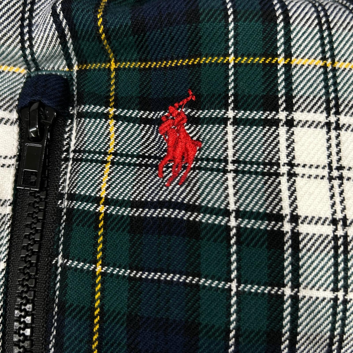 POLObyRalphLauren ポロラルフローレン グリーン チェック柄 フード付き キルテッド ダウンジャケット ジャケット