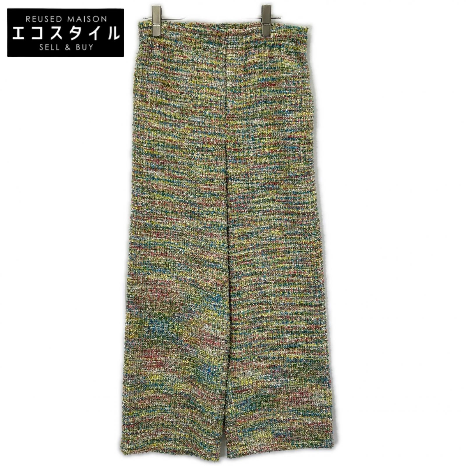 MASU エム エー エス ユー MASS-PT0524 24SS マルチカラー CANDY TWEED WIDE PANTS ボトムス