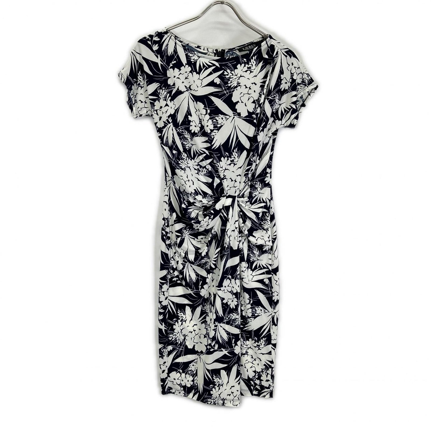 LAUREN RALPH LAUREN Lauren Ralph Lauren blue × white all-over print dress dress