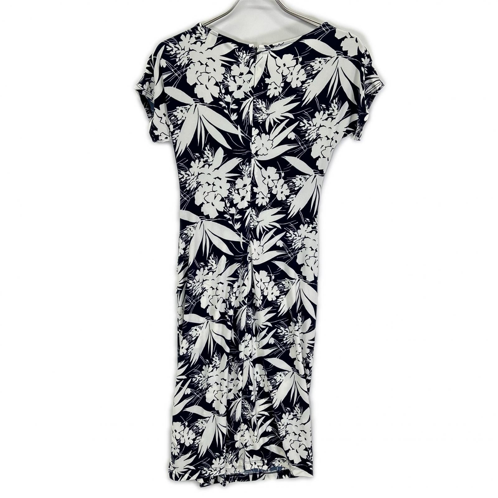 LAUREN RALPH LAUREN Lauren Ralph Lauren blue × white all-over print dress dress