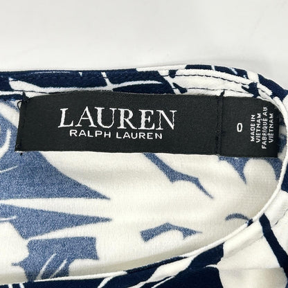 LAUREN RALPH LAUREN Lauren Ralph Lauren blue × white all-over print dress dress