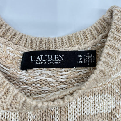 LAUREN RALPH LAUREN ローレン ラルフローレン ベージュ リネン×コットン 幾何学模様 ニット トップス