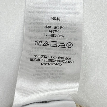 LAUREN RALPH LAUREN ローレン ラルフローレン ベージュ リネン×コットン 幾何学模様 ニット トップス