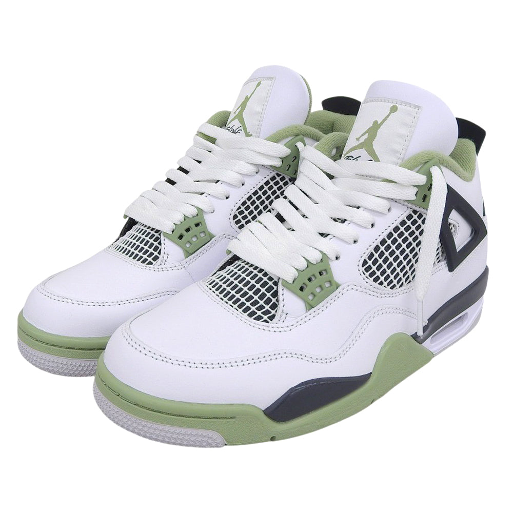 NIKE ナイキ Air Jordan 4 スニーカー シューズ メンズ ホワイト/オイルグリーン/ダークアッシュ 27.5cm シューズ