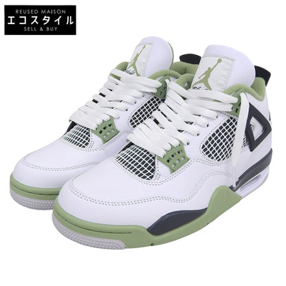NIKE ナイキ Air Jordan 4 スニーカー シューズ メンズ ホワイト/オイルグリーン/ダークアッシュ 27.5cm シューズ