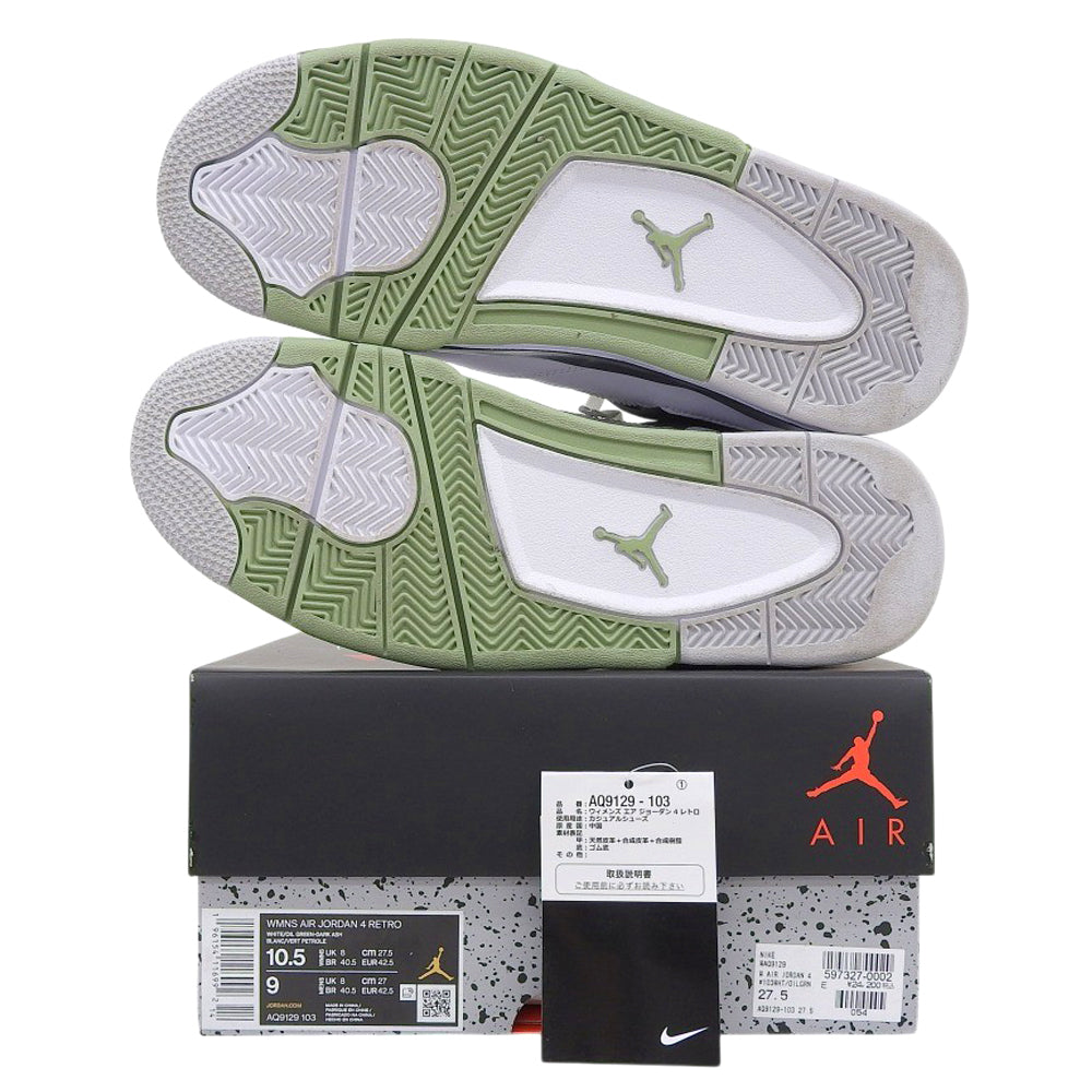 NIKE ナイキ Air Jordan 4 スニーカー シューズ メンズ ホワイト/オイルグリーン/ダークアッシュ 27.5cm シューズ