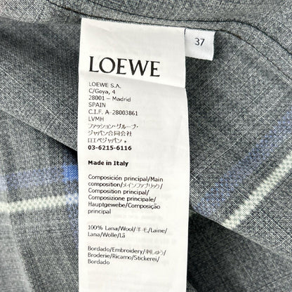 LOEWE ロエベ H526Y05X88 グリーン×ブラウン アナグラム チェック ショートスリーブシャツ トップス