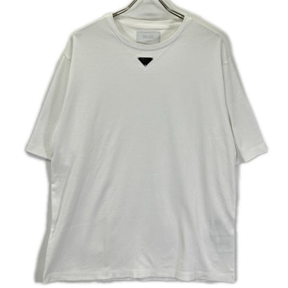 PRADA プラダ UJN861 ホワイト ロゴプレート付き Tシャツ トップス