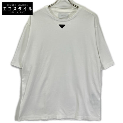 PRADA プラダ UJN861 ホワイト ロゴプレート付き Tシャツ トップス
