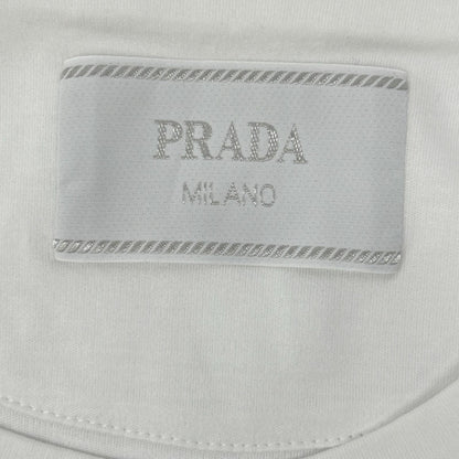 PRADA プラダ UJN861 ホワイト ロゴプレート付き Tシャツ トップス
