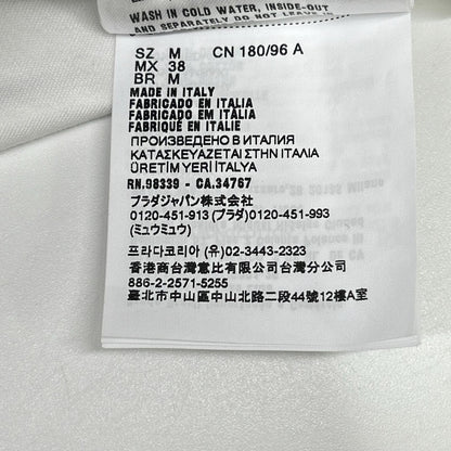 PRADA プラダ UJN861 ホワイト ロゴプレート付き Tシャツ トップス
