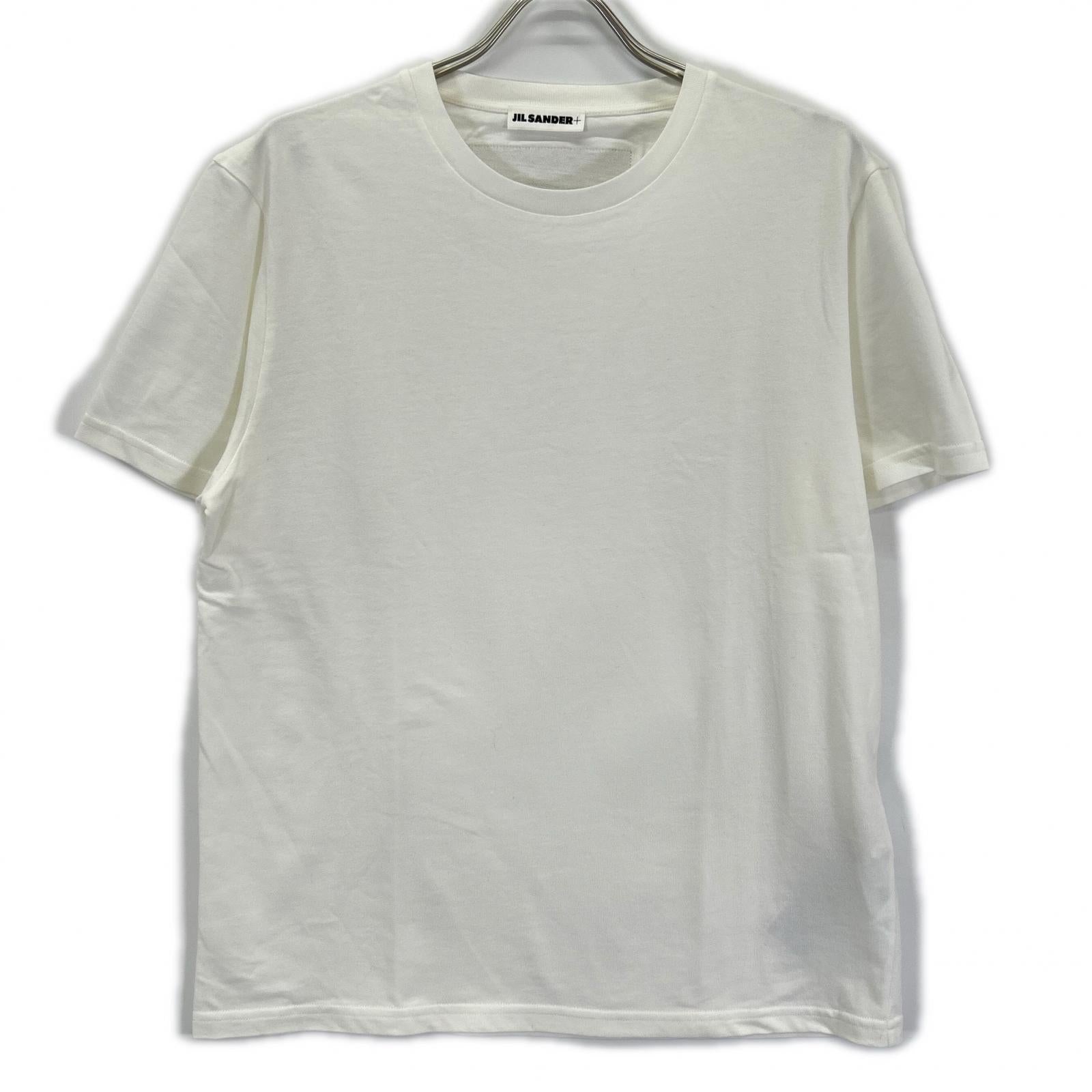 JIL SANDER+ ジルサンダープラス J47GC0153 ホワイト レザーパッチ ロゴTシャツ トップス