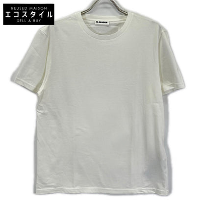 JIL SANDER+ ジルサンダープラス J47GC0153 ホワイト レザーパッチ ロゴTシャツ トップス
