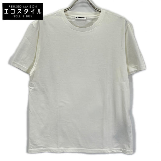 JIL SANDER+ ジルサンダープラス J47GC0153 ホワイト レザーパッチ ロゴTシャツ トップス