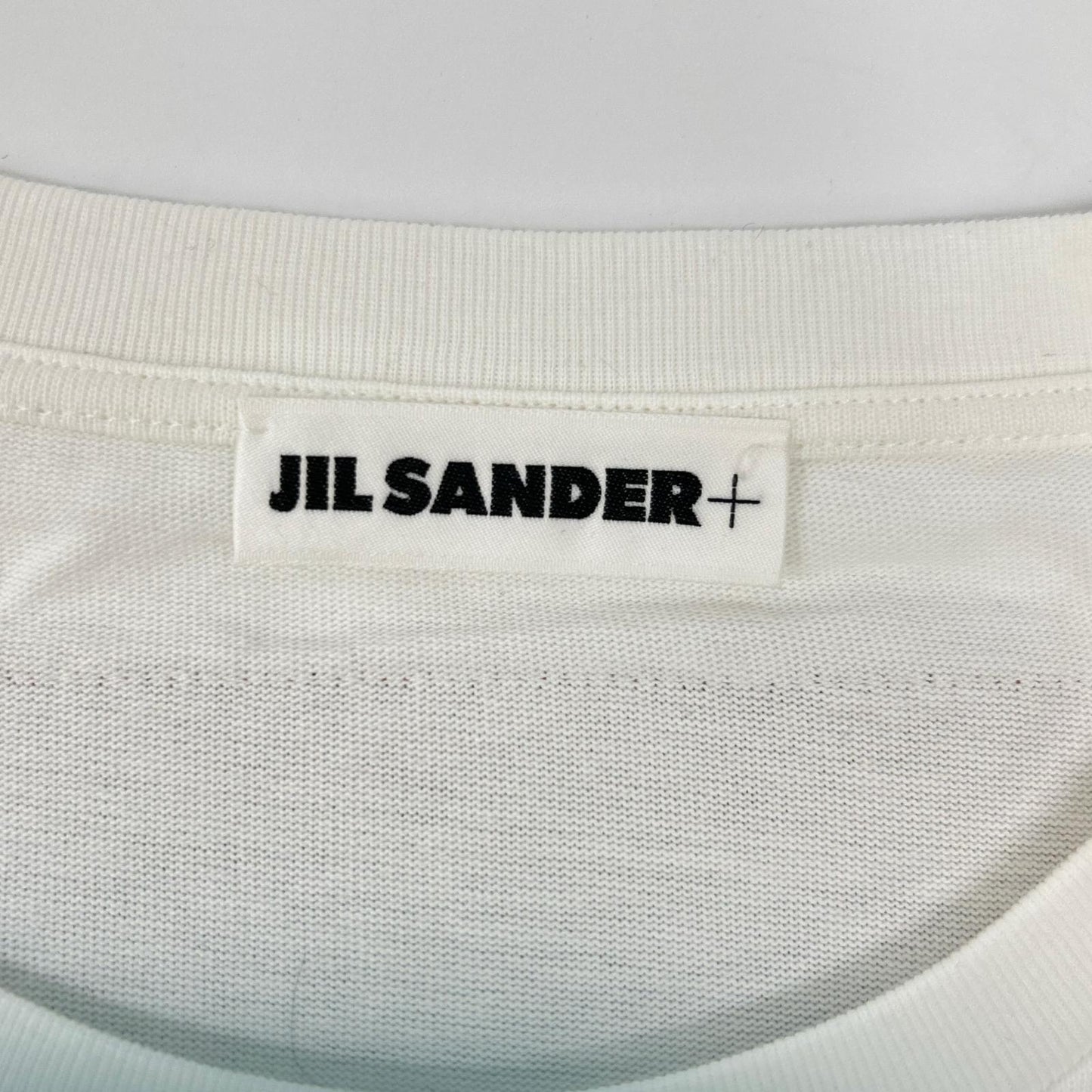 JIL SANDER+ ジルサンダープラス J47GC0153 ホワイト レザーパッチ ロゴTシャツ トップス