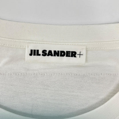 JIL SANDER+ ジルサンダープラス J47GC0153 ホワイト レザーパッチ ロゴTシャツ トップス