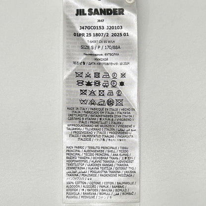 JIL SANDER+ ジルサンダープラス J47GC0153 ホワイト レザーパッチ ロゴTシャツ トップス